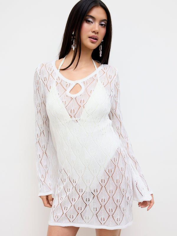 Häkel-Strandkleid mit Cut-Outs