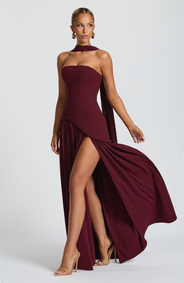 Oriane Maxikleid - Weinrot