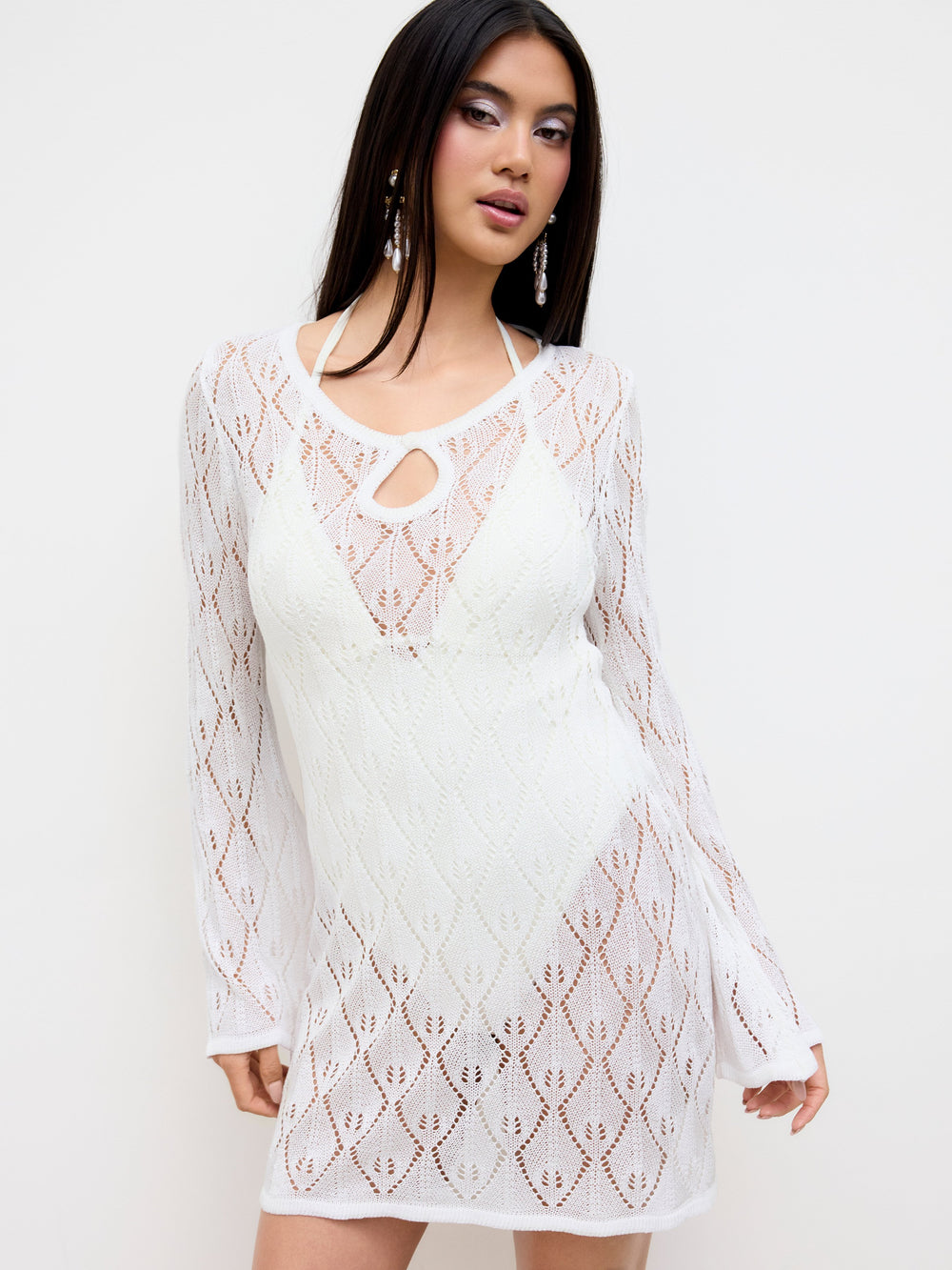 Häkel-Strandkleid mit Cut-Outs