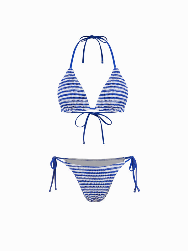 Triangel-Bikini-Set mit Smok-Detail