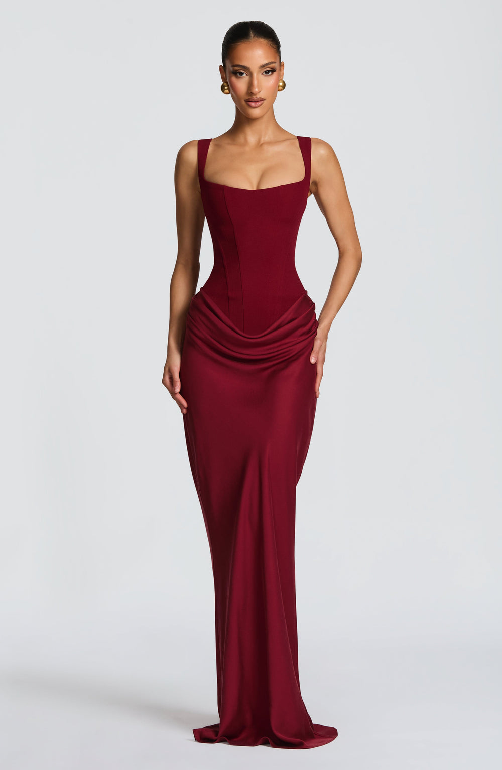 Marielle Maxikleid – Weinrot