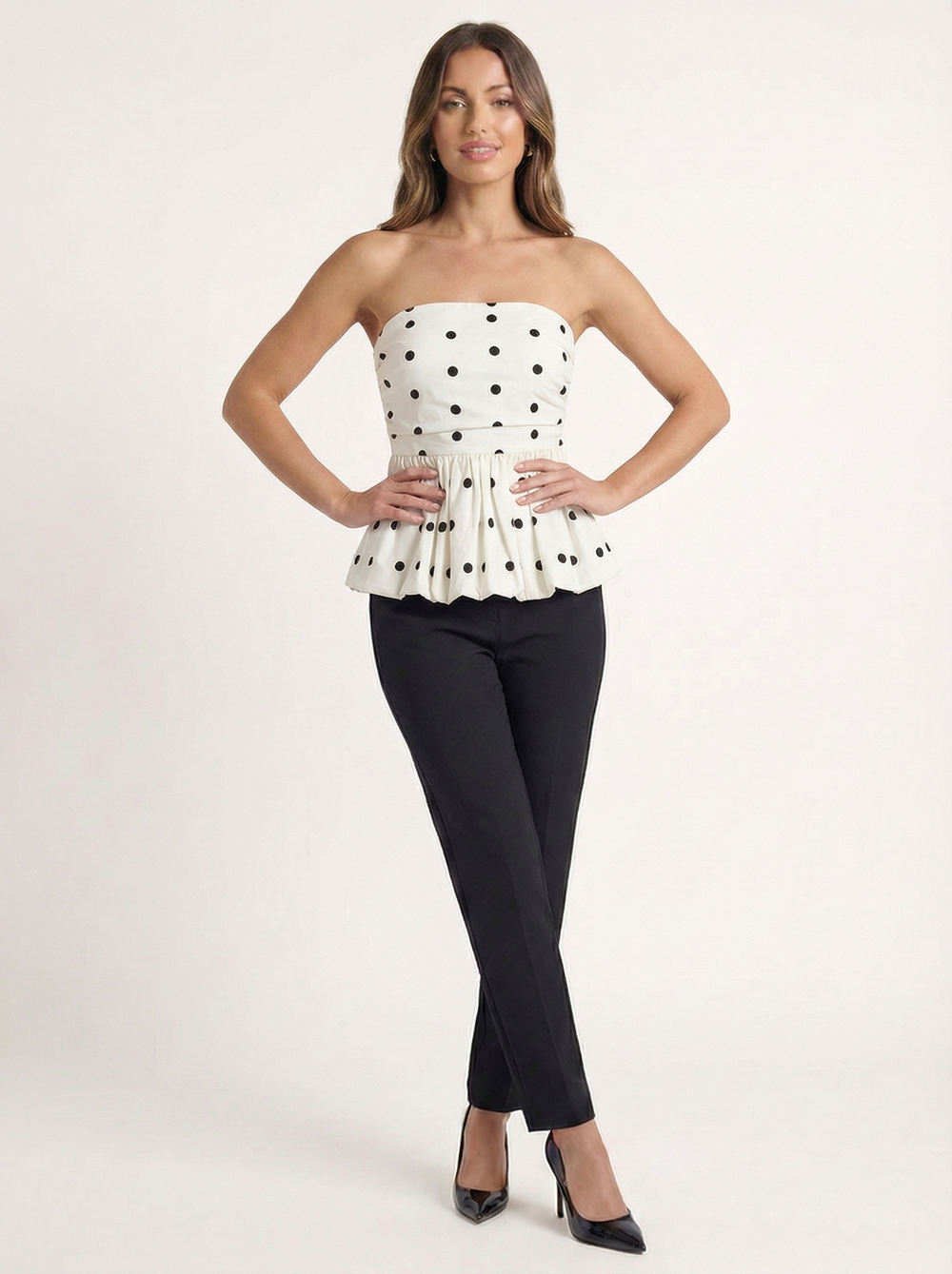 White Polka Top