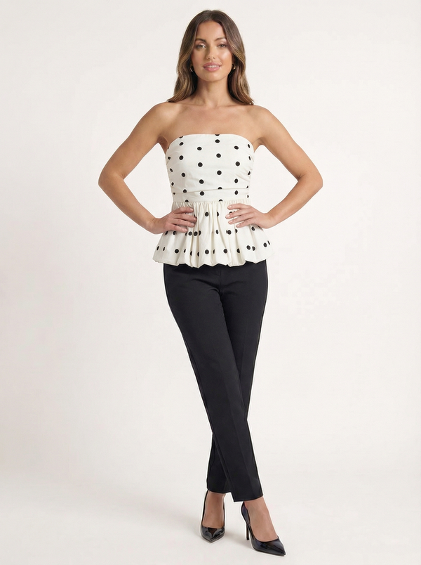 White Polka Top
