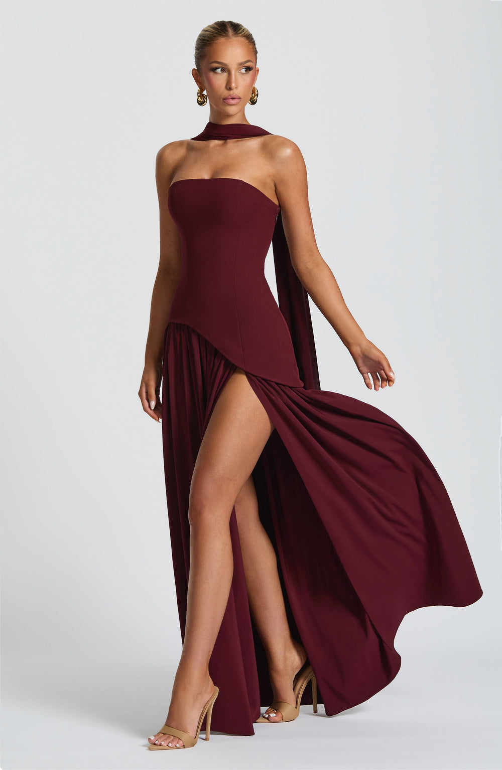 Oriane Maxikleid - Weinrot